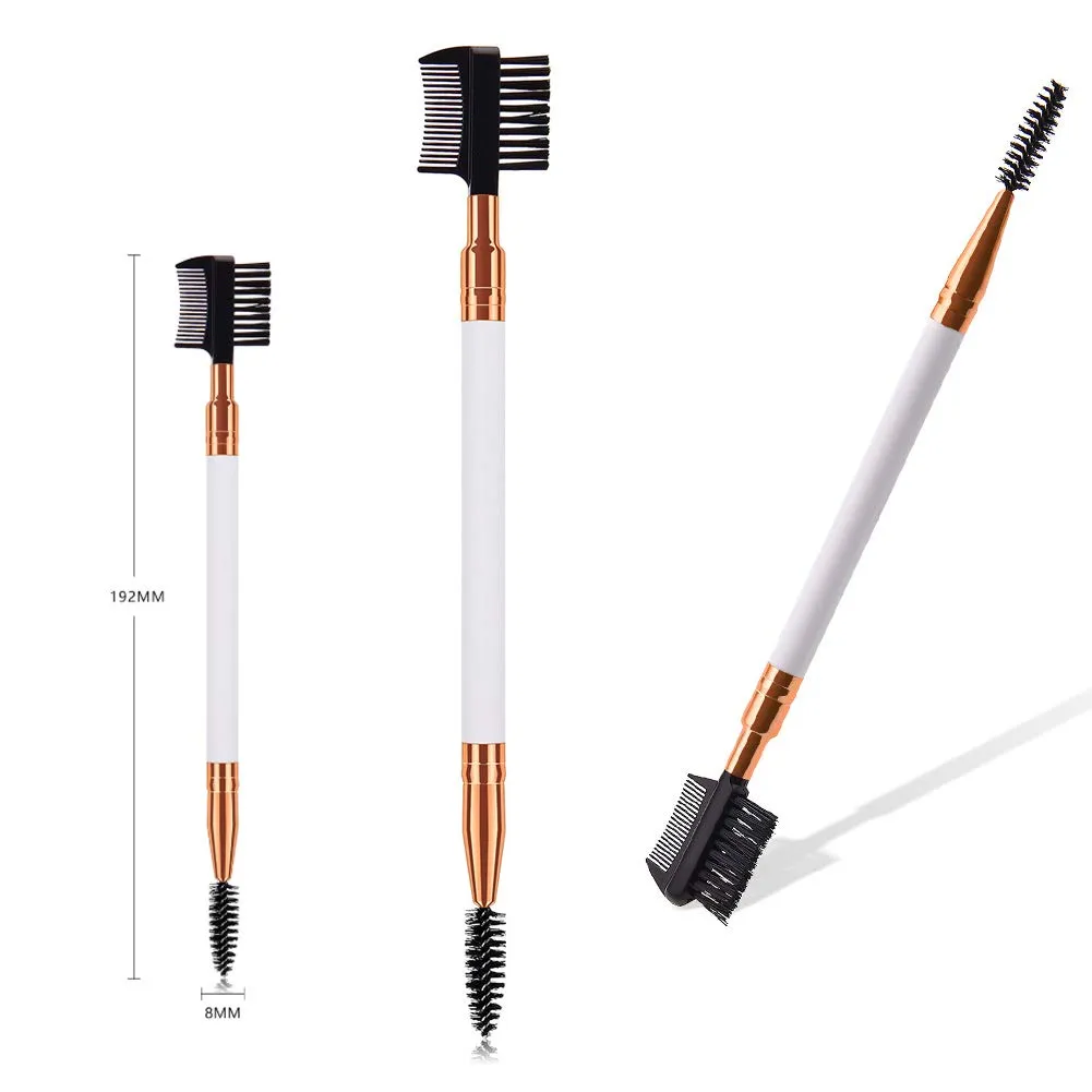 3 Pcs Two in One Brushes, Mascara Brushes, Makeup Eyebrow Brush & Eyelash Comb, Eyebrow Eyelash Dual-Comb Extension - Beauty Cosmetic Tool for Professional and Travel