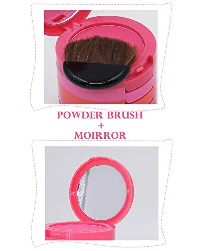 5 Colors Compact Soft Powder Blushes Set with Brush and Mirror
