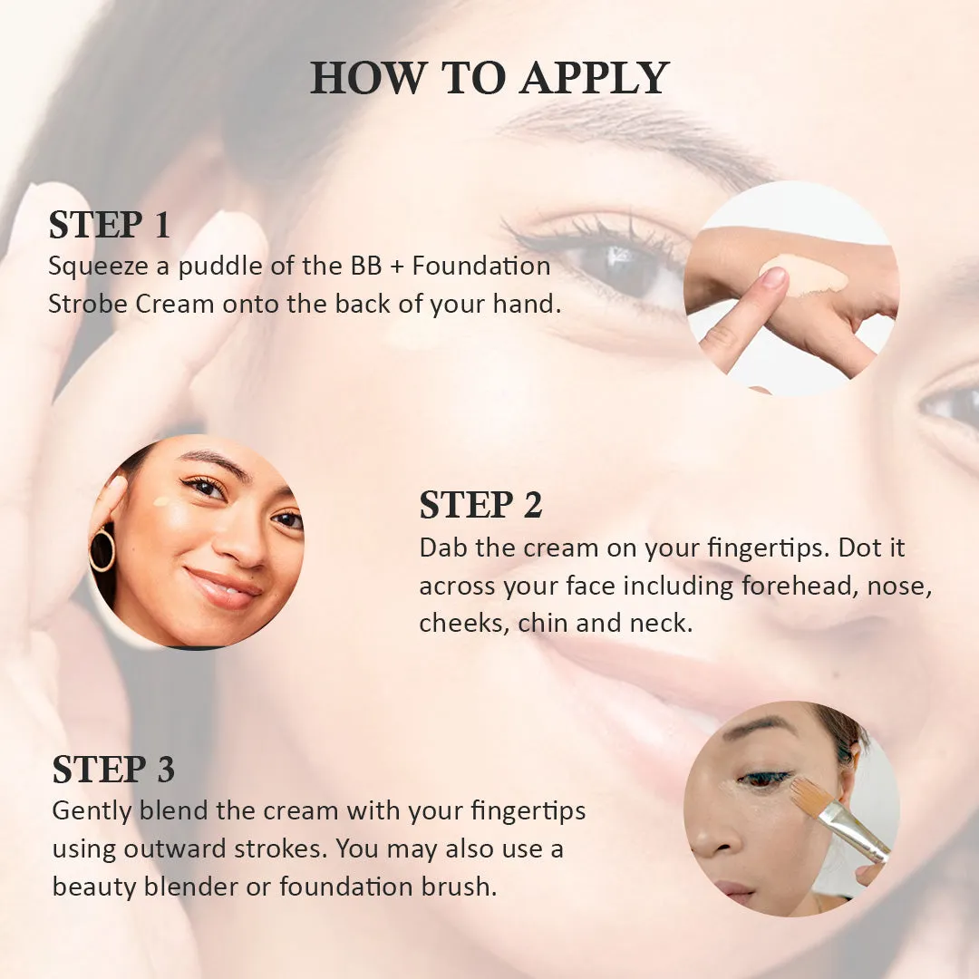 Aegte Intense Coverage BB   Foundation Strobe Cream with SPF 35, Hyaluronic acid and Vitamin C