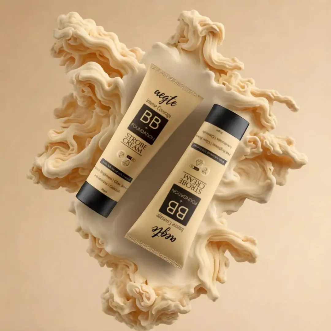 Aegte Intense Coverage BB   Foundation Strobe Cream with SPF 35, Hyaluronic acid and Vitamin C