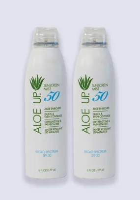 Aloe Up Sunscreen SPF 50 Continuous Spray Mist 177ml - 2 Pack Saver