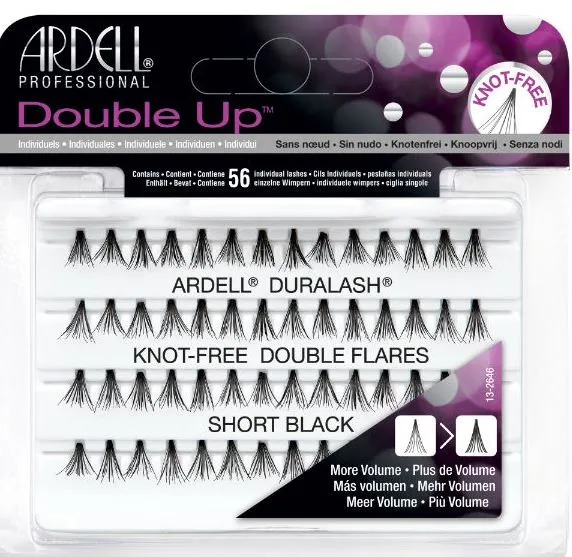 Ardell Double Up Individual Flare Lashes- Medium Black Knot Free