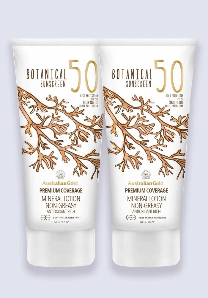 Australian Gold Botanical Mineral Lotion SPF 50 147ml - 2 Pack Saver