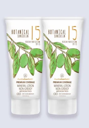 Australian Gold Botanical Sun Lotion SPF 15 Premium Coverage 147ml - 2 Pack Saver