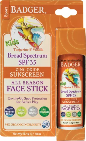 Badger Kids SPF 35 Sunscreen Stick - Convenient and Effective Protection for Kids