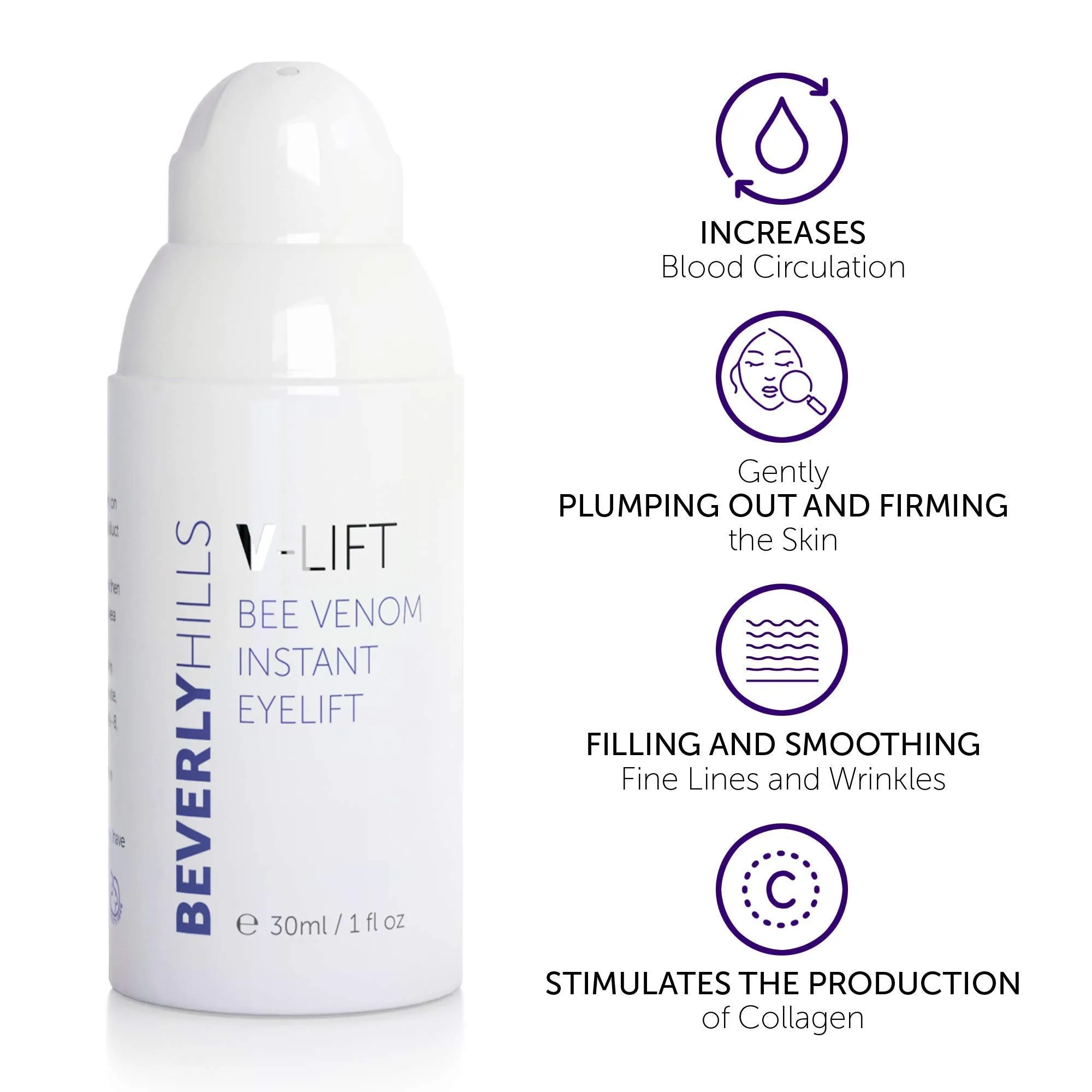 Beverly Hills V-Lift Instant Eye Lift and Eye Tuck Bee Venom Serum for Treating Puffy Eyes, Dark Circles, and Wrinkles