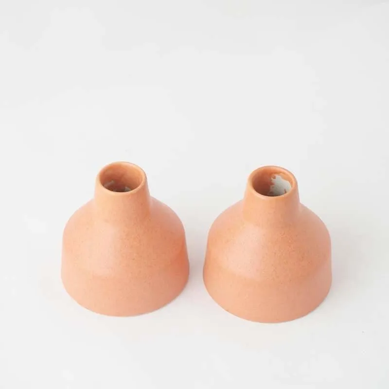 Blush Edge Ceramic Vase - Set Of Two