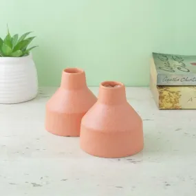Blush Edge Ceramic Vase - Set Of Two