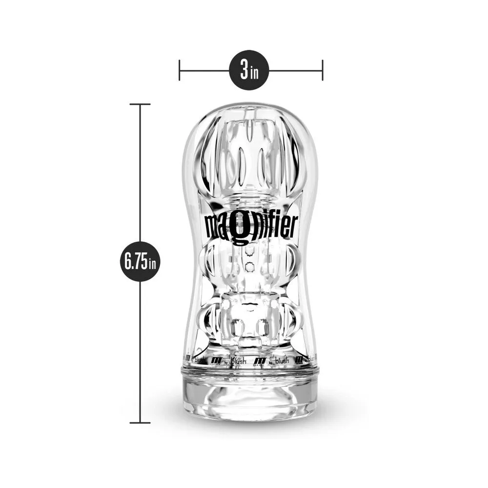 Blush M for Men Soft   Wet Magnifier Self-Lubricating See-Through Stroker Clear