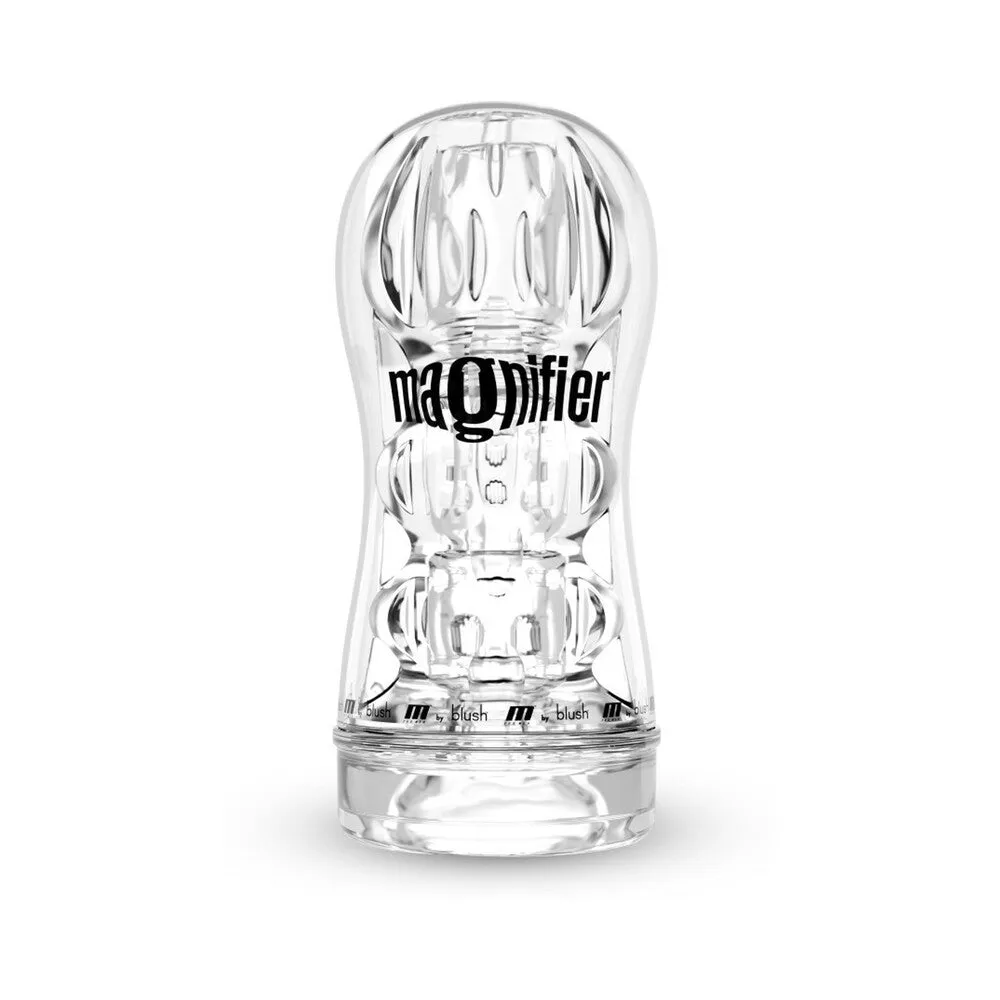 Blush M for Men Soft   Wet Magnifier Self-Lubricating See-Through Stroker Clear