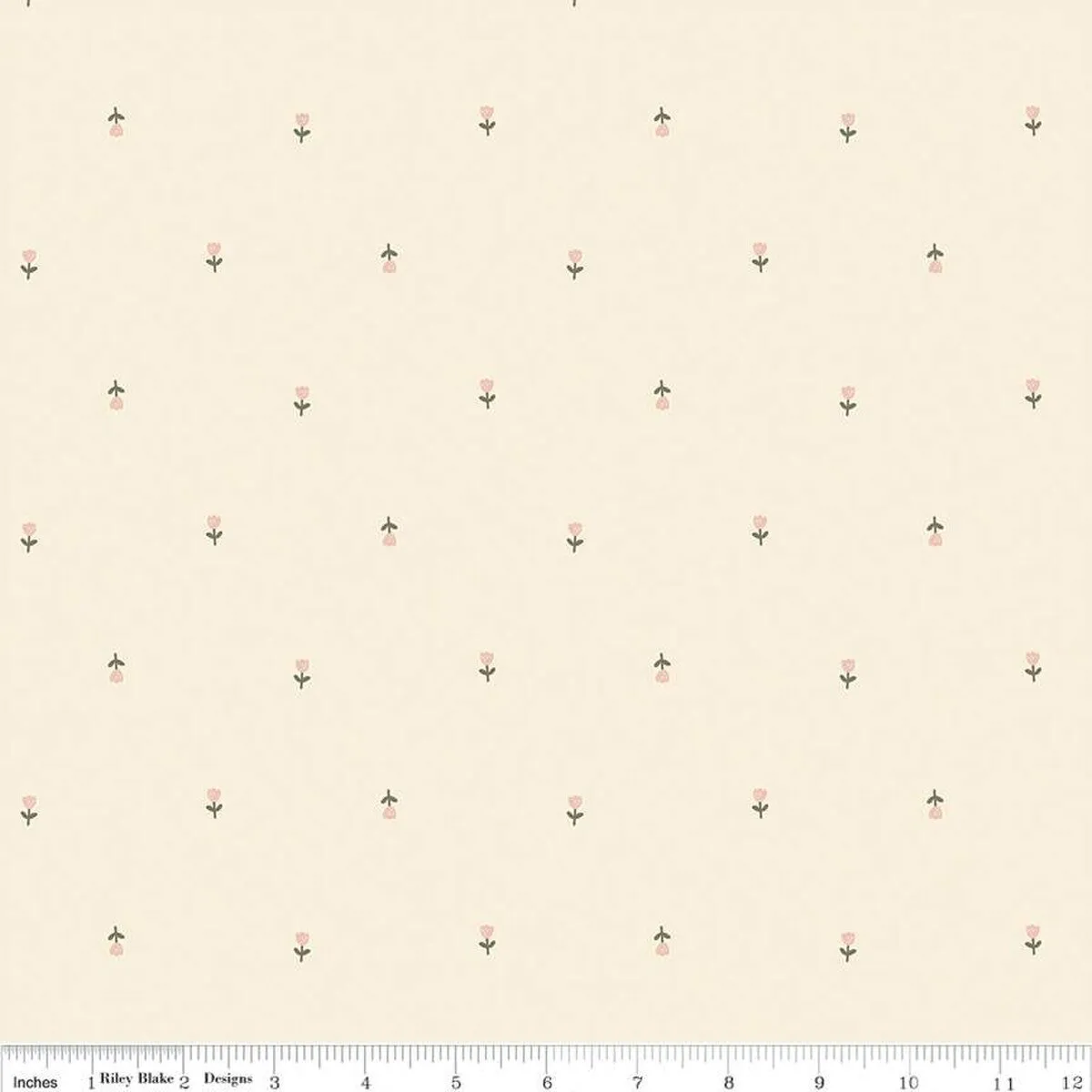 Blush n' Butterscotch by Simple Simon and Company for Riley Blake Designs - Tulips Cream - C15591-CREAM - Sold in 1/2 yard increments