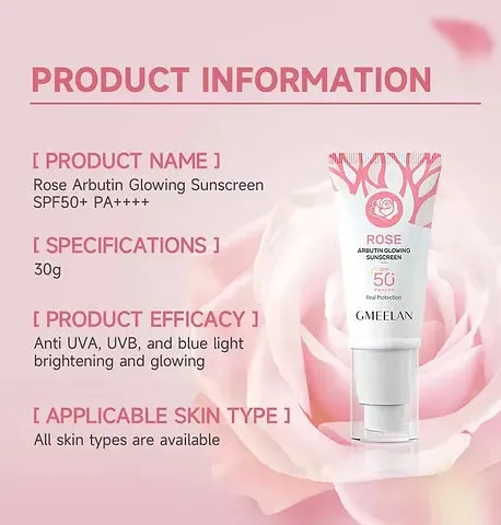 GMEELAN - ROSE Arbutin Glowing Sunscreen SPF 50 PA     30g