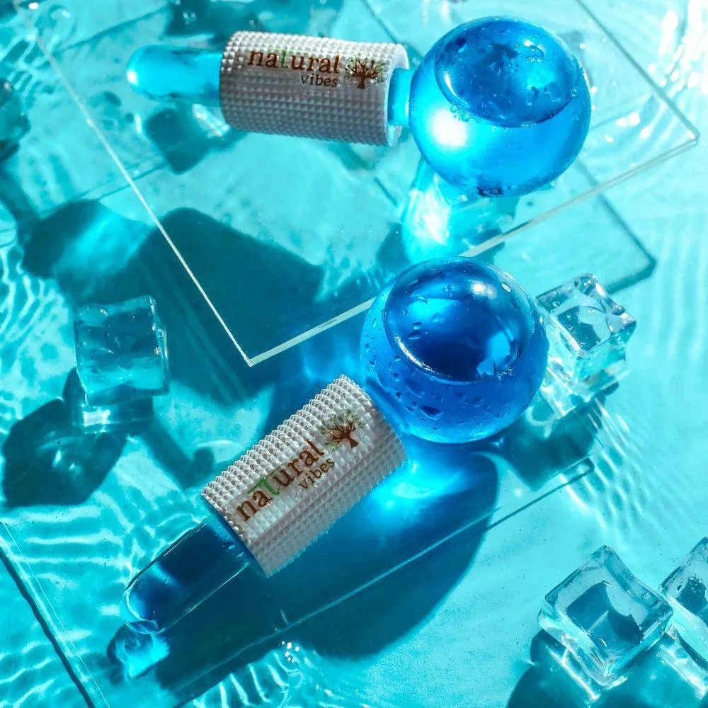 Ice Globes Facial Tool with FREE Gold Beauty Elixir Oil & Vitamin C Serum