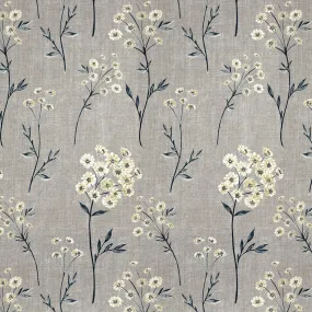 Meadow Soft Grey Floral Cotton Print Fabric