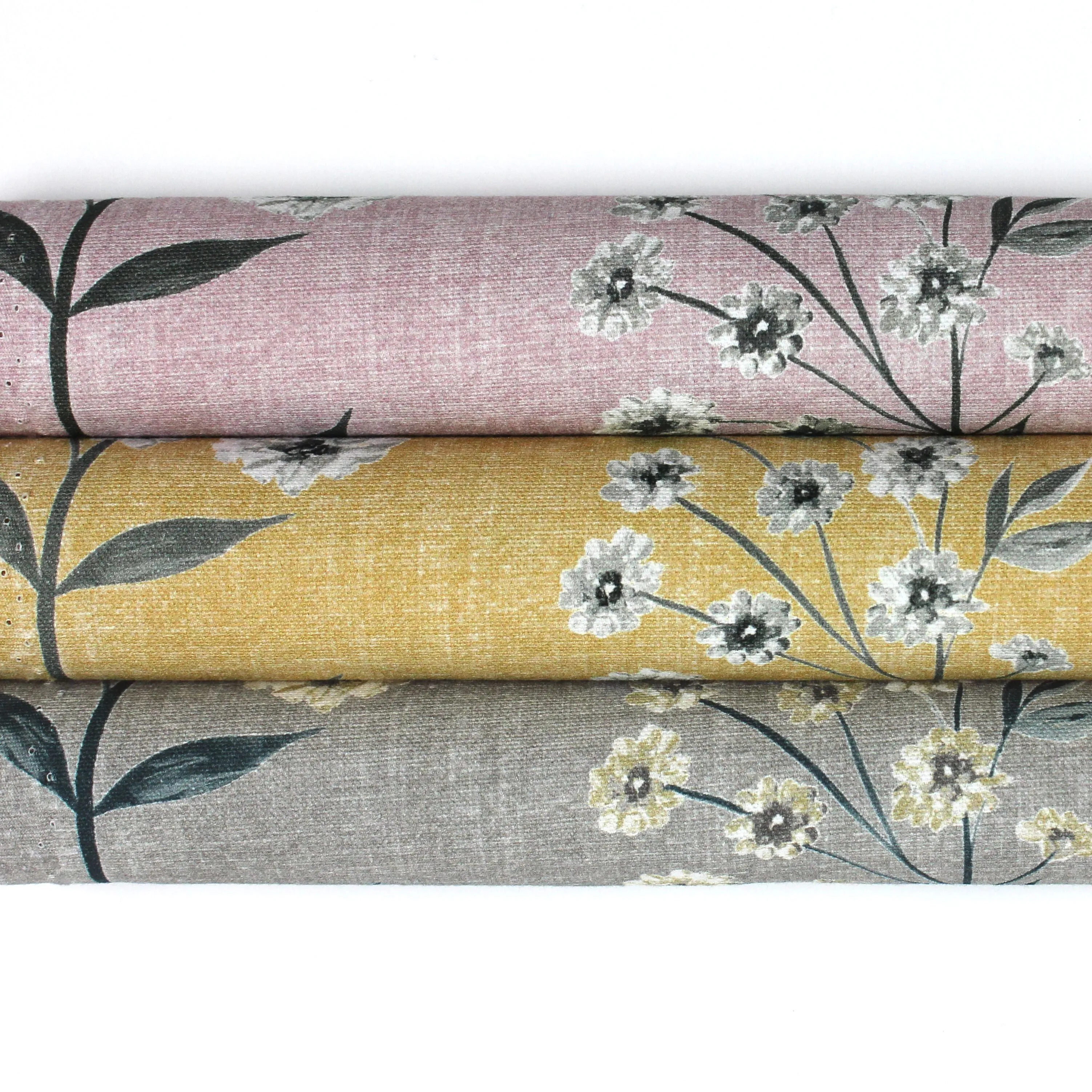 Meadow Soft Grey Floral Cotton Print Fabric