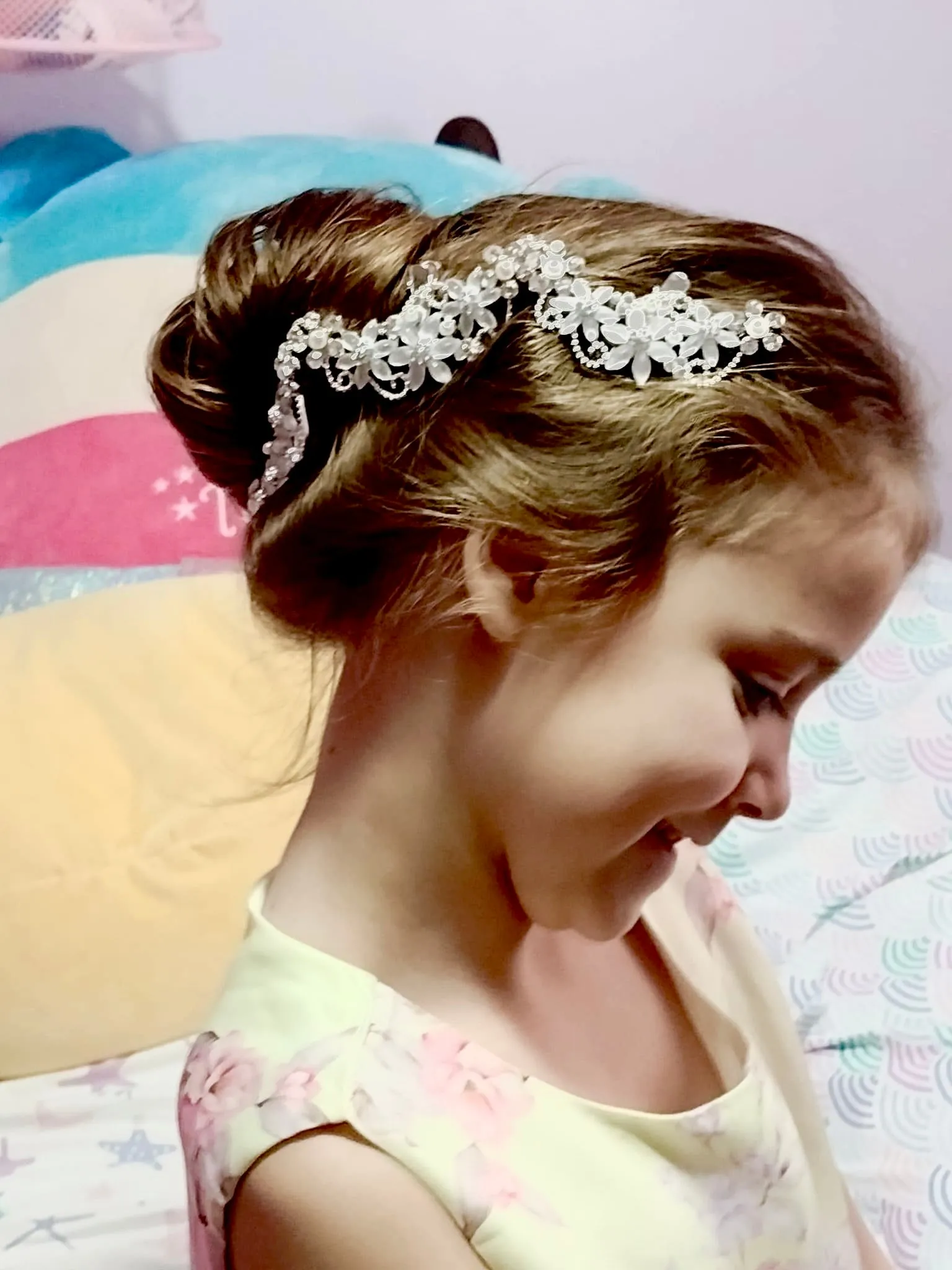 Rhinestone Floral Spray Hair Swag