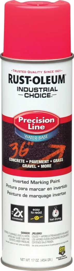 Rust-Oleum 1861838 Inverted Marking Spray Paint, Fluorescent Pink, 17 oz, Can :CAN: QUANTITY: 1