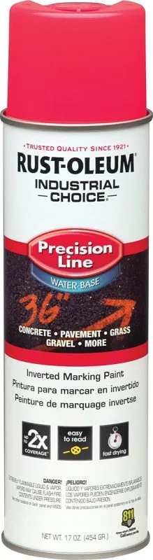 Rust-Oleum 1861838 Inverted Marking Spray Paint, Fluorescent Pink, 17 oz, Can :CAN: QUANTITY: 1