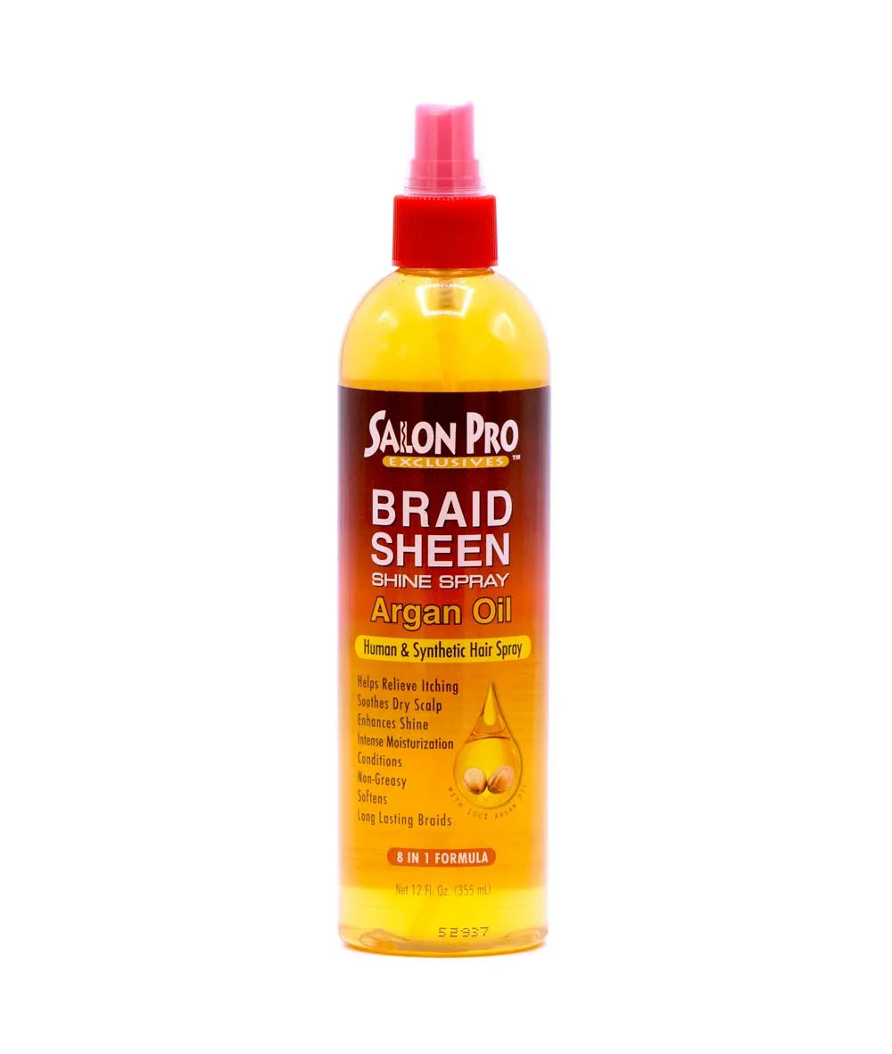 Salon Pro Braid Sheen Shine Spray [Argan Oil] 12oz