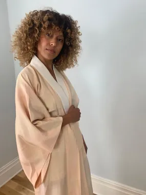 Vintage Japanese silk kimono in blush